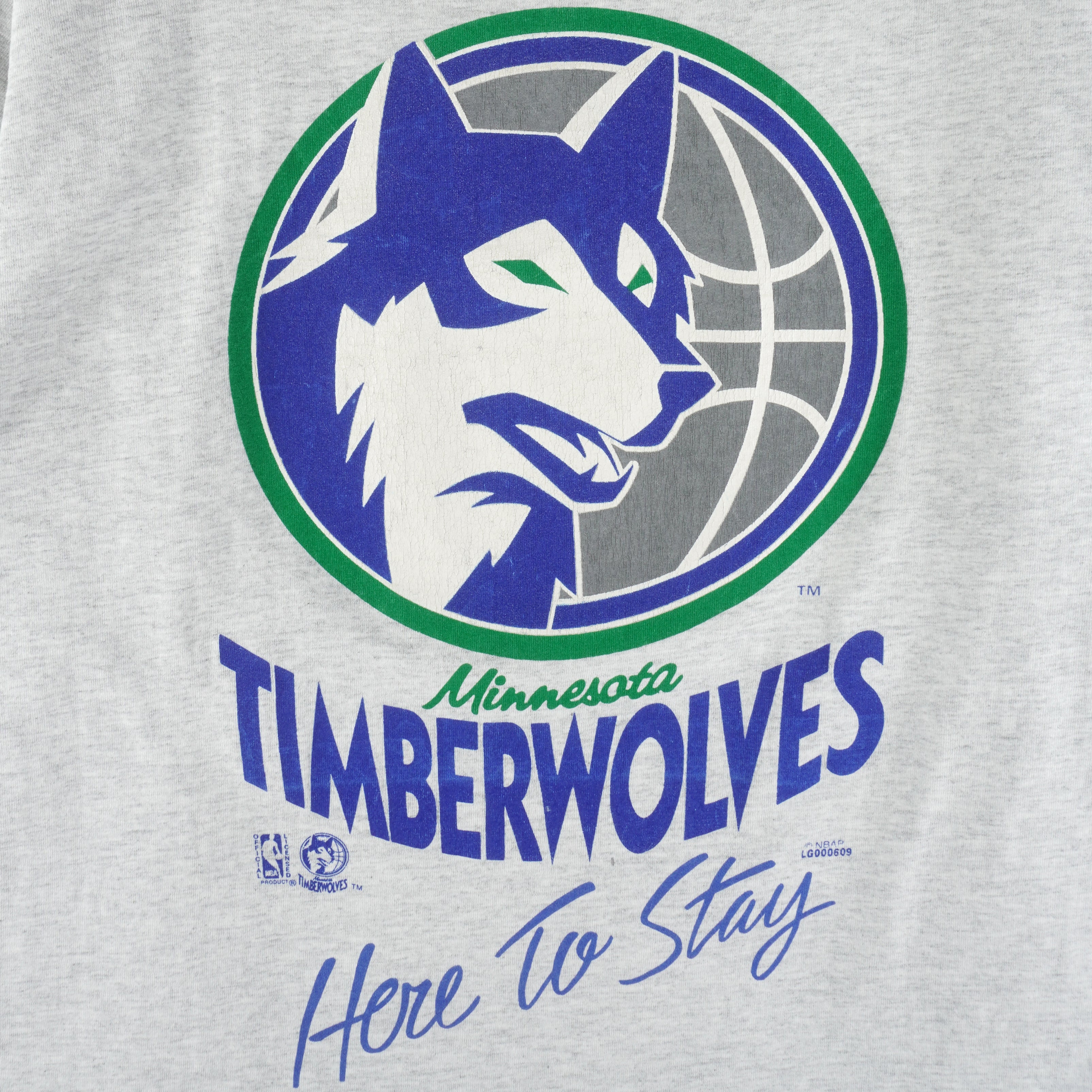 NBA (Logo 7) - Minnesota Timberwolves Here To Stay T-Shirt 1990s X-Large Vintage Retro Basketball