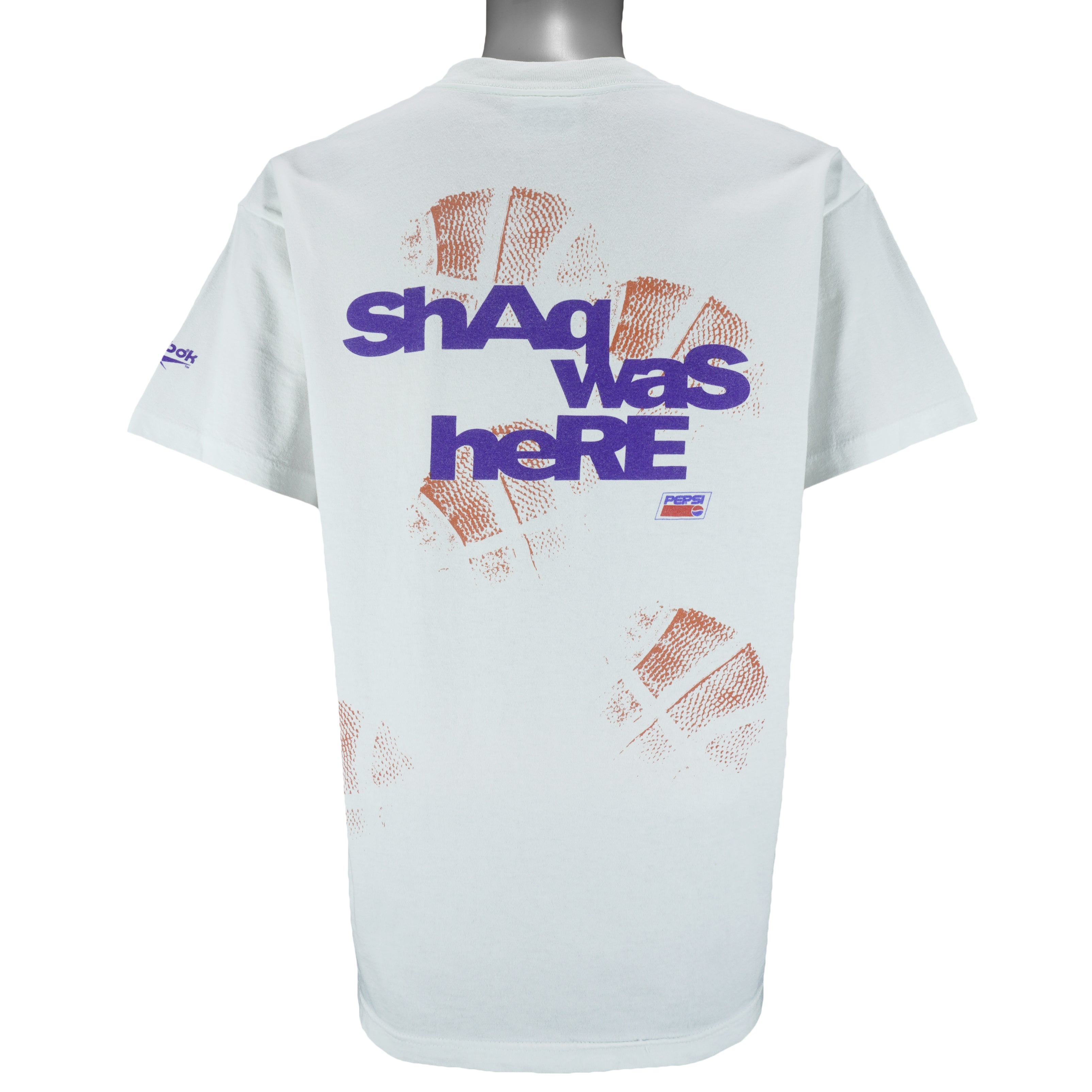 Reebok - Shaquille Neal Was Here Pepsi T-Shirt 1990s Large Vintage Retro Basketball
