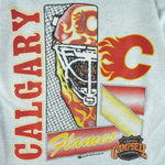 NHL (Bulletin Athletic)  - Calgary Flames X Mask T-Shirt 1991 Large Vintage Retro Hockey