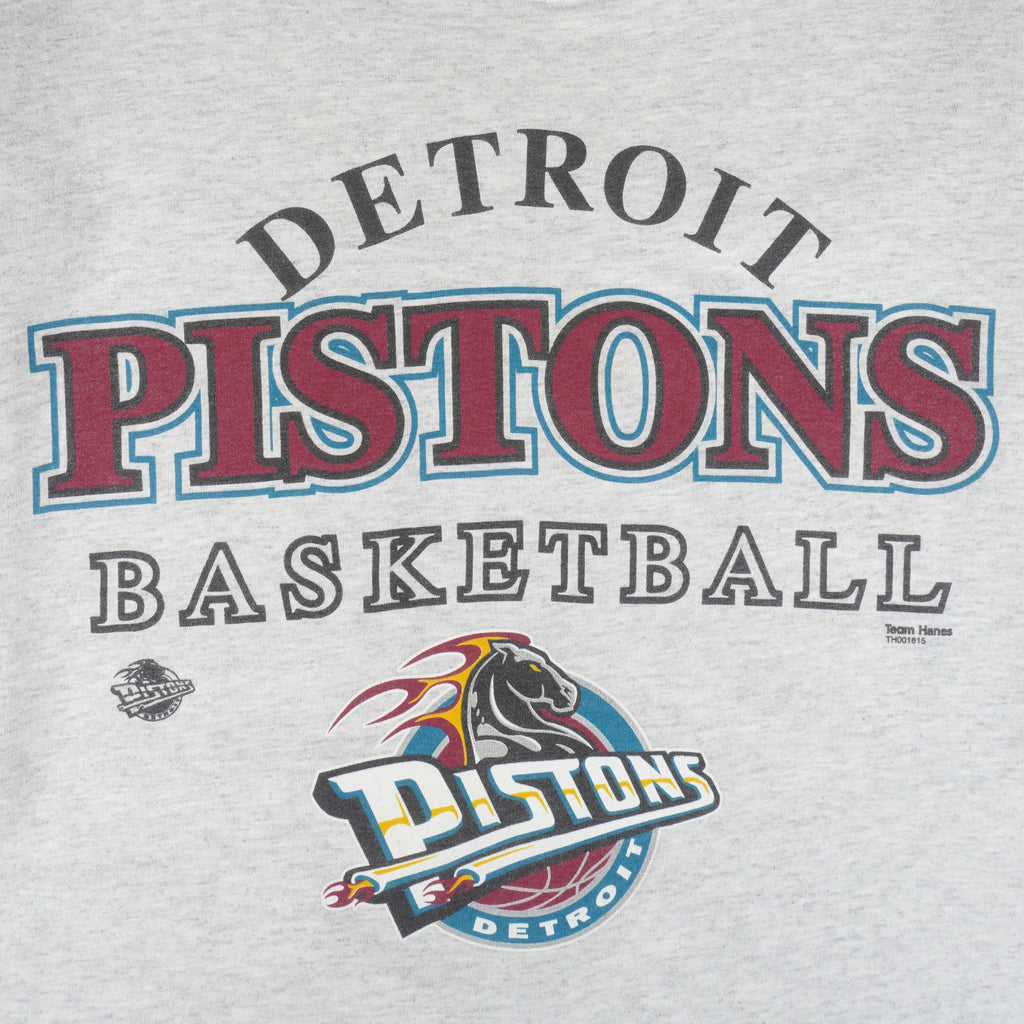NBA (Hanes) - Detroit Pistons T-Shirt 1990s XX-Large Vintage Retro Basketball