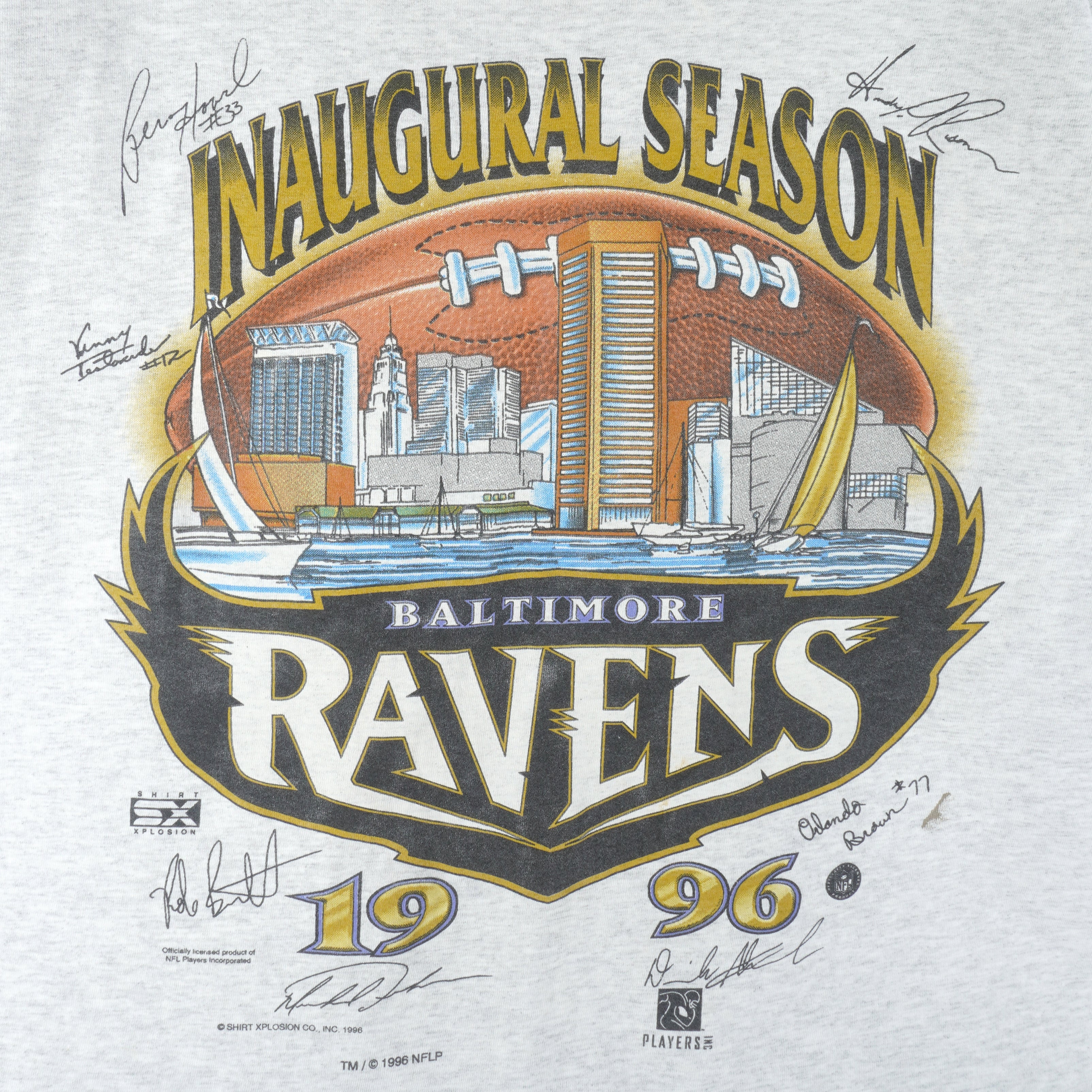 NFL (Shirt Xplosion) - Baltimore Ravens Inaugural Season T-Shirt 1996 X-Large Vintage Retro Football