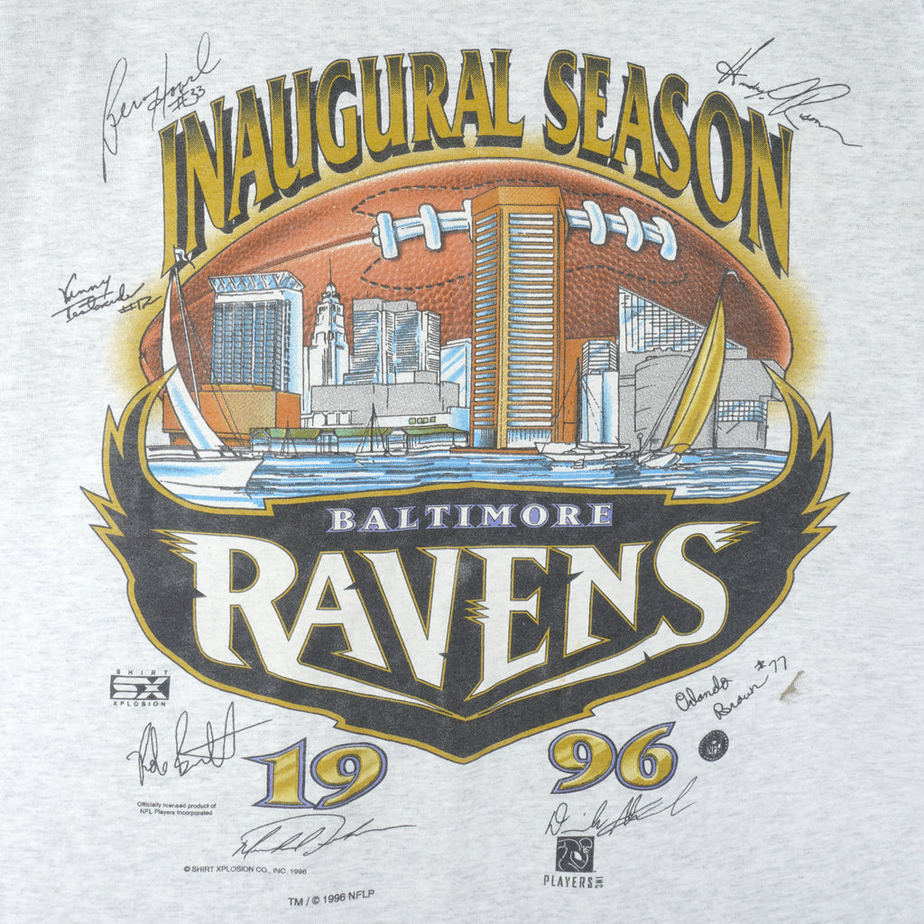 NFL (Shirt Xplosion) - Baltimore Ravens Inaugural Season T-Shirt 1996 X-Large Vintage Retro Football
