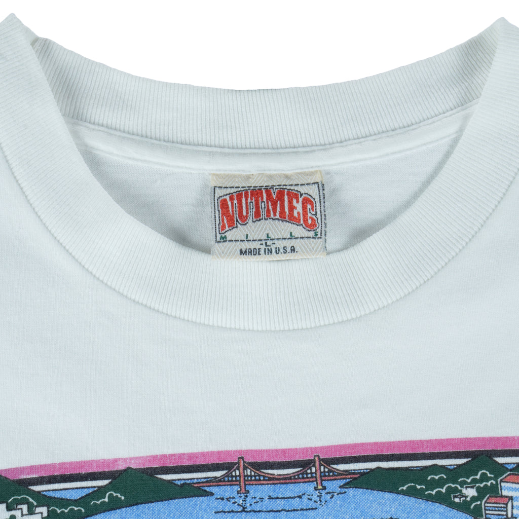 MLB (Nutmeg) - San Francisco Giants VS Oakland Athletics Matchups T-Shirt 1989 Large Vintage Retro Baseball