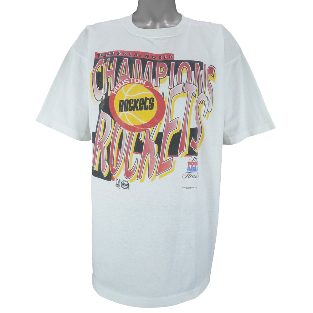 NBA (Magic Johnson T's) - Houston Rockets World Champions T-Shirt 1994 X-Large Vintage Retro Basketball