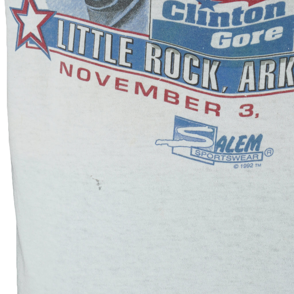 Vintage (Salem) - Clinton/Gore Presidential Election "Clinton Wins!" T-Shirt 1992 Large