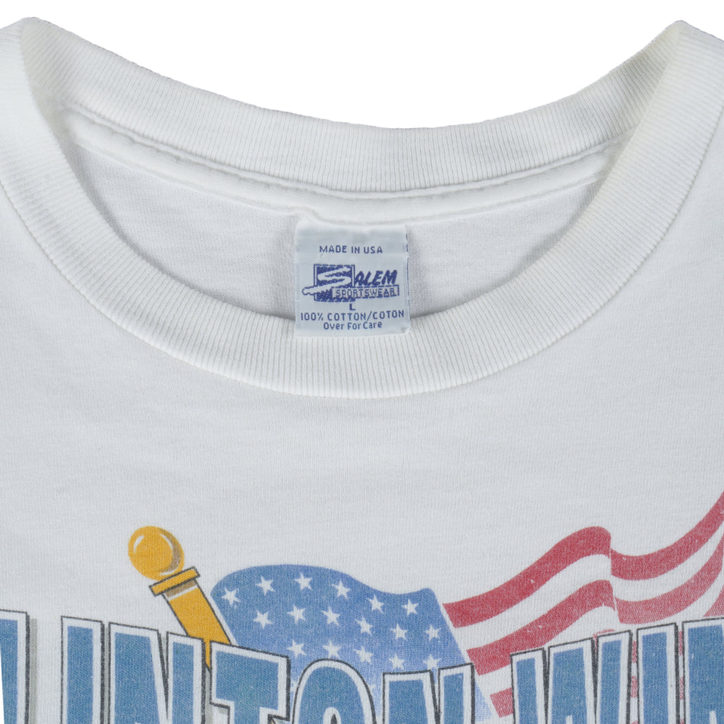 Vintage (Salem) - Clinton/Gore Presidential Election "Clinton Wins!" T-Shirt 1992 Large