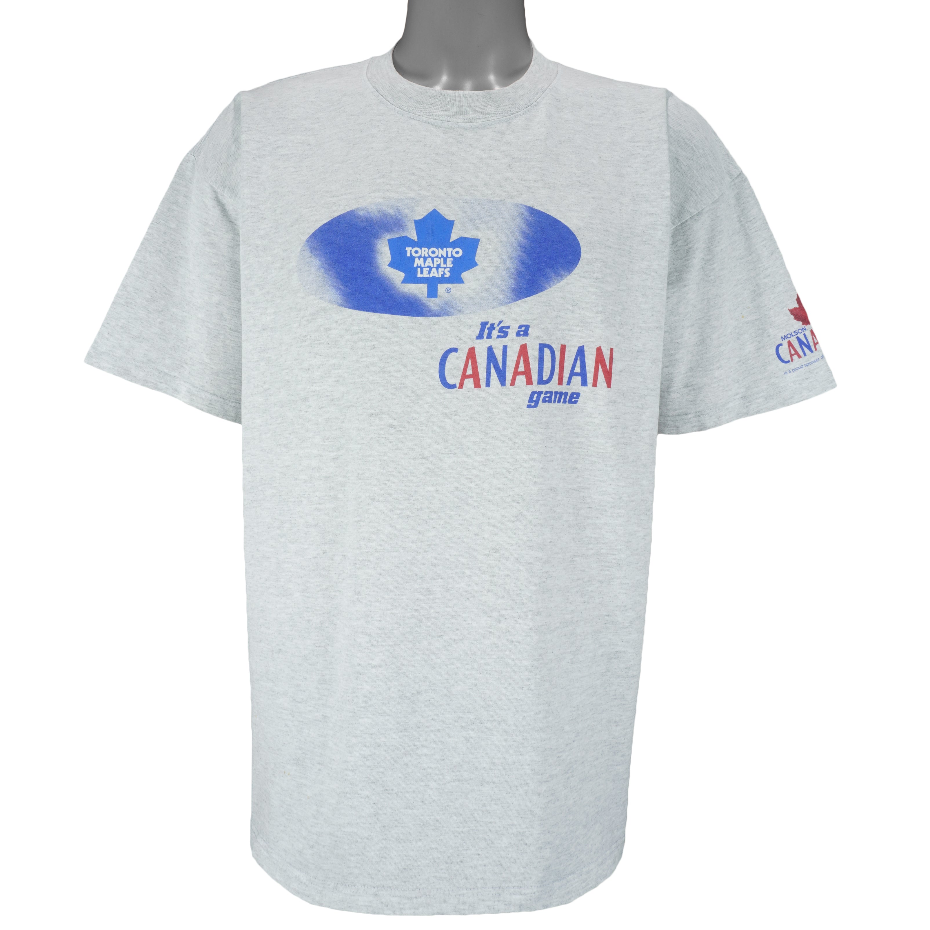 NHL (Gildan) - Toronto Maple Leafs It's A Canadian Game Molson T-Shirt 1990s X-Large