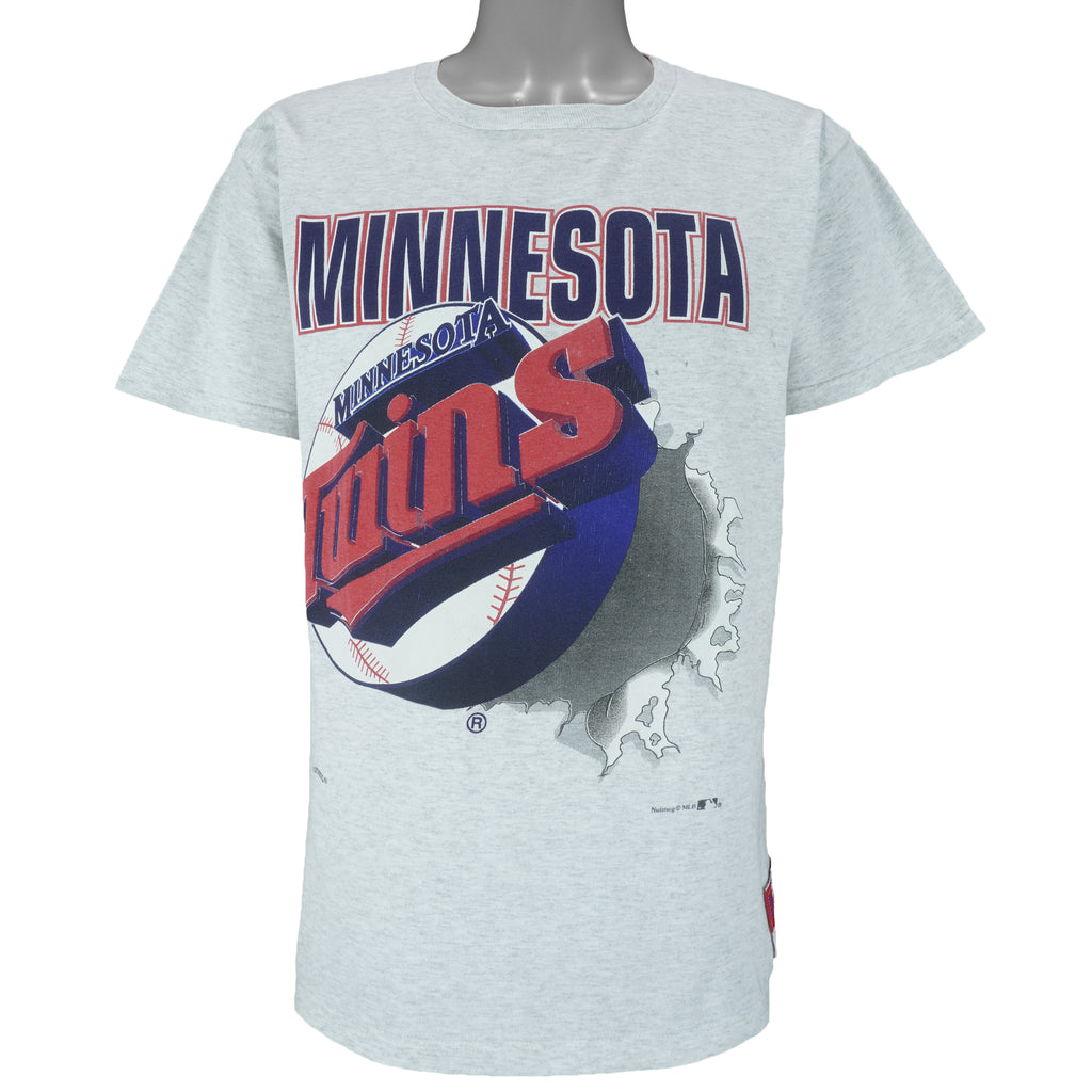 MLB (Nutmeg) - Minnesota Twins Breakout T-Shirt 1990s Large Vintage Retro Baseball