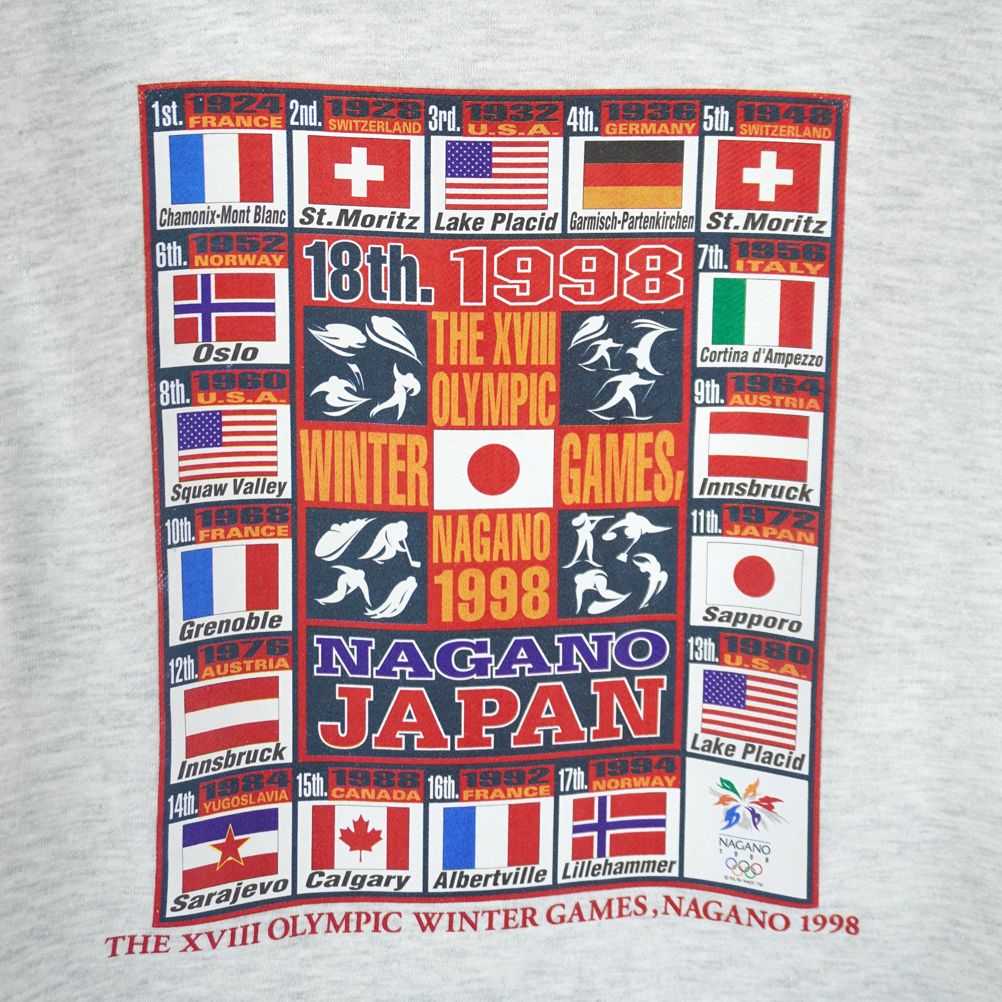 Vintage - Winter Olympics Games Nagano Japan Sweatshirt 1998 Medium