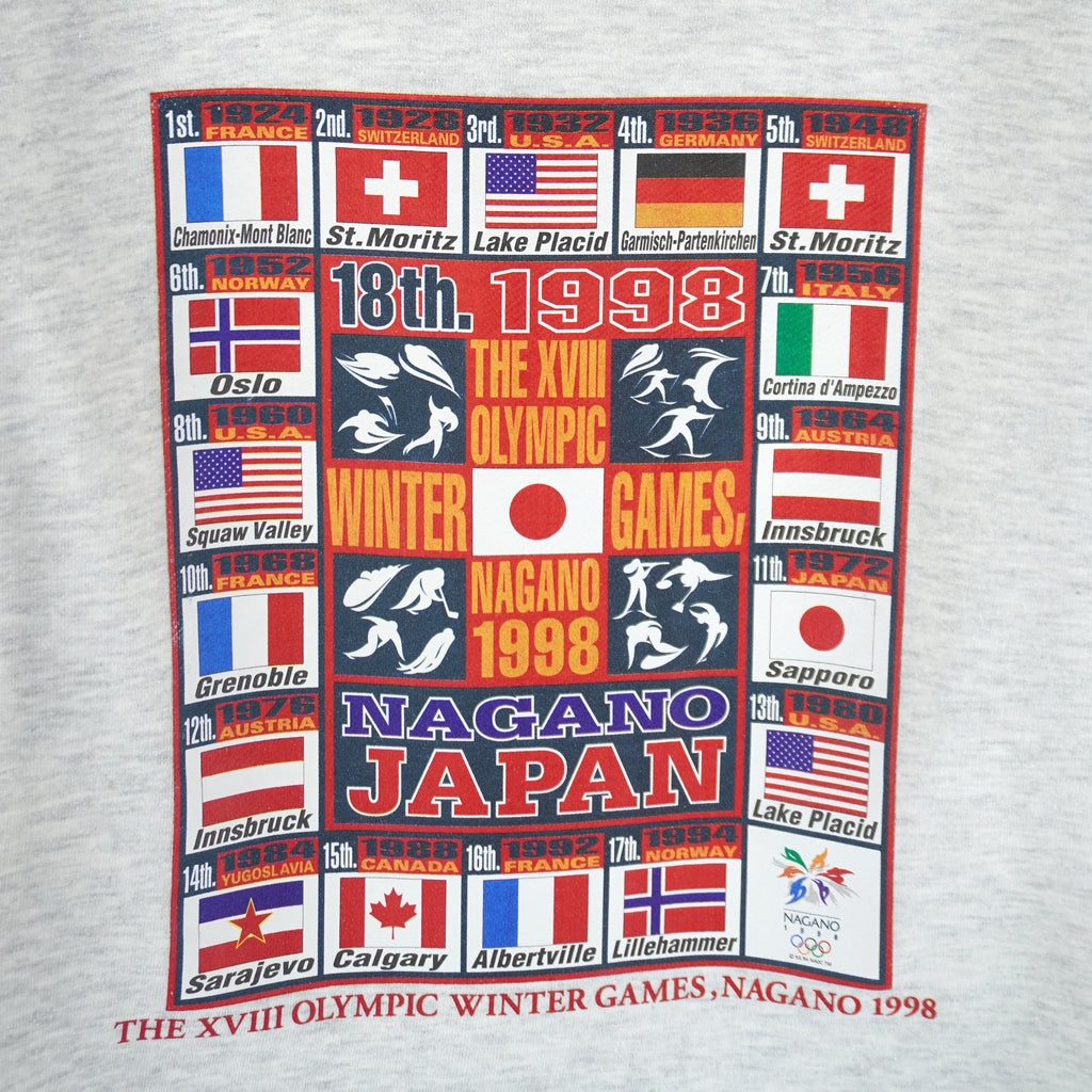 Vintage - Winter Olympics Games Nagano Japan Sweatshirt 1998 Medium