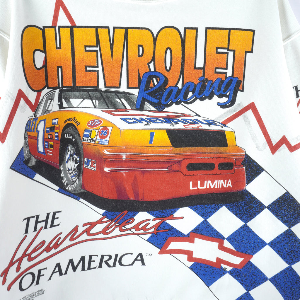 NASCAR - Chevrolet Racing The Heartbeat of America All Over Print Sweatshirt 1990s X-Large