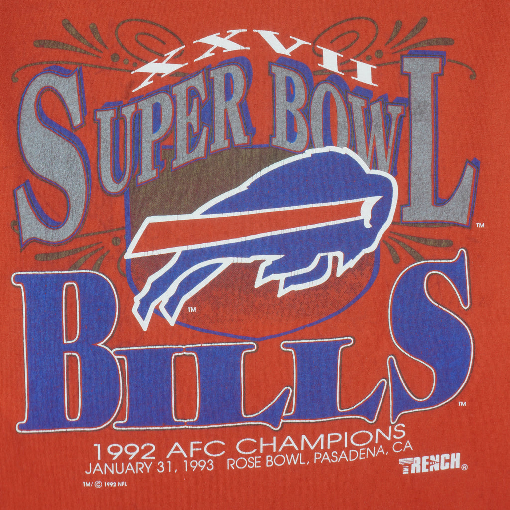 NFL (Trench) - Buffalo Bills AFC Champs T-Shirt 1992 XX-Large Vintage Retro Football