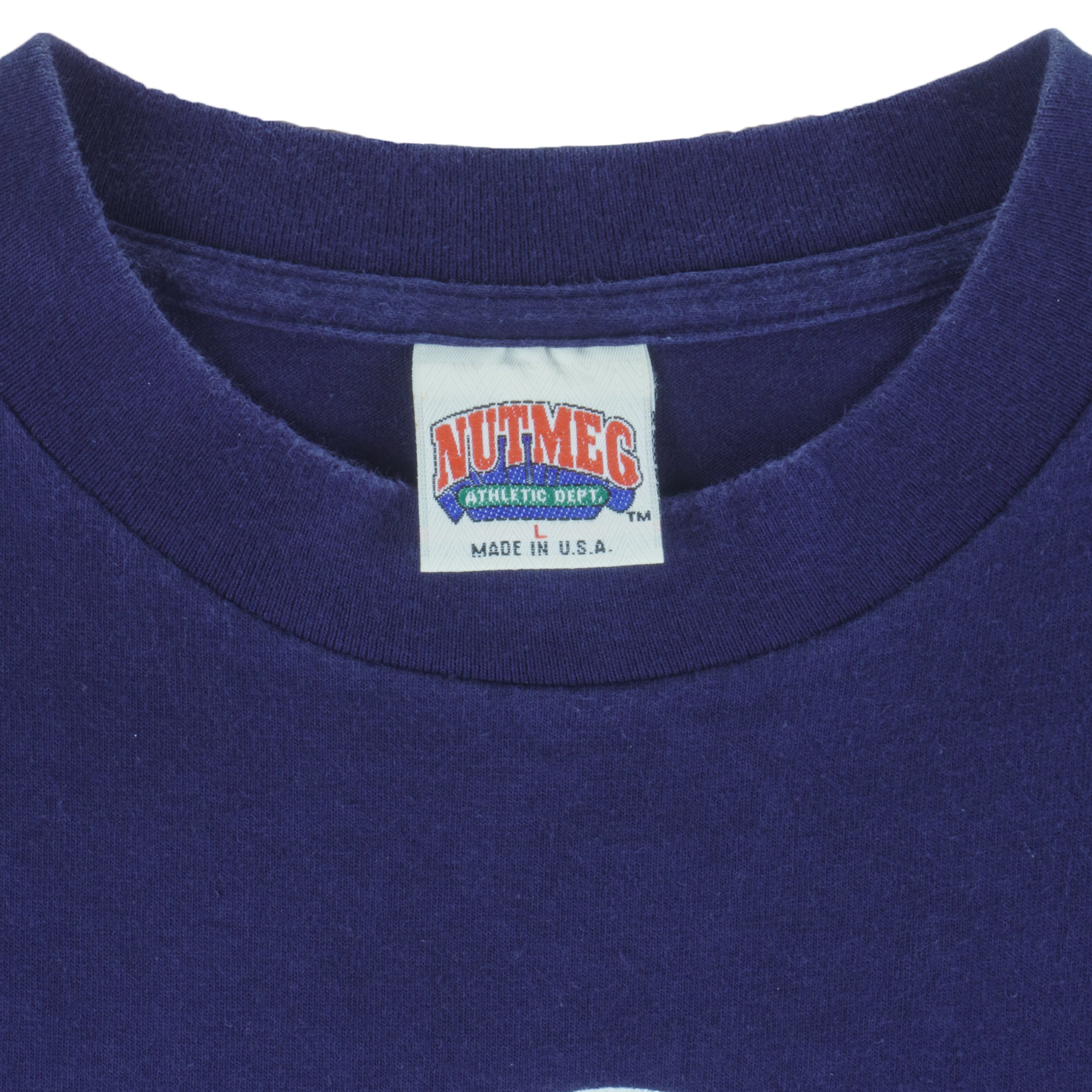 MLB (Nutmeg) - Atlanta Braves Big Logo T-Shirt 1990 Large Vintage Retro Baseball