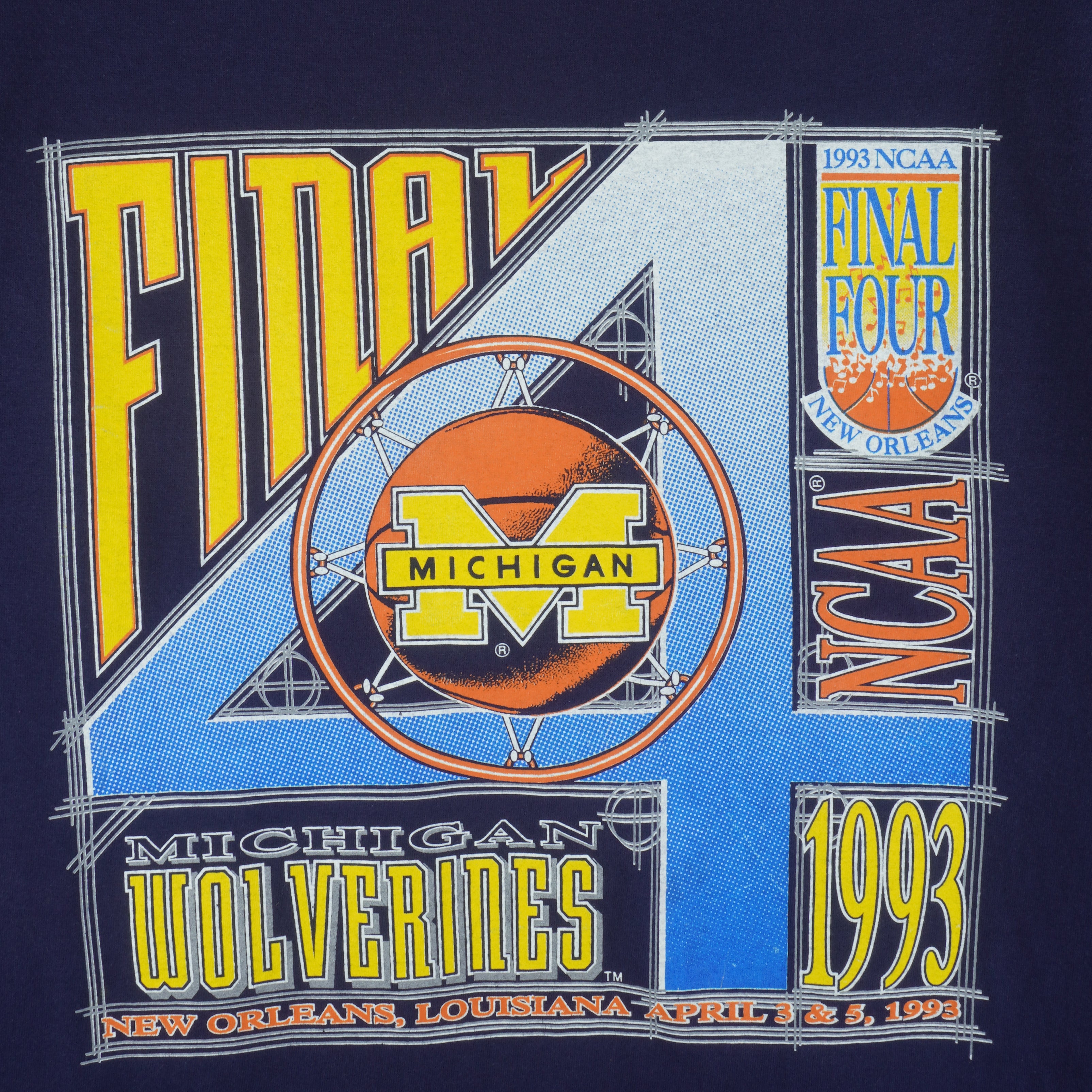 NCAA (Competitor) - Michigan Wolverines Basketball Final Four T-Shirt 1993 Large Vintage Retro Basketball