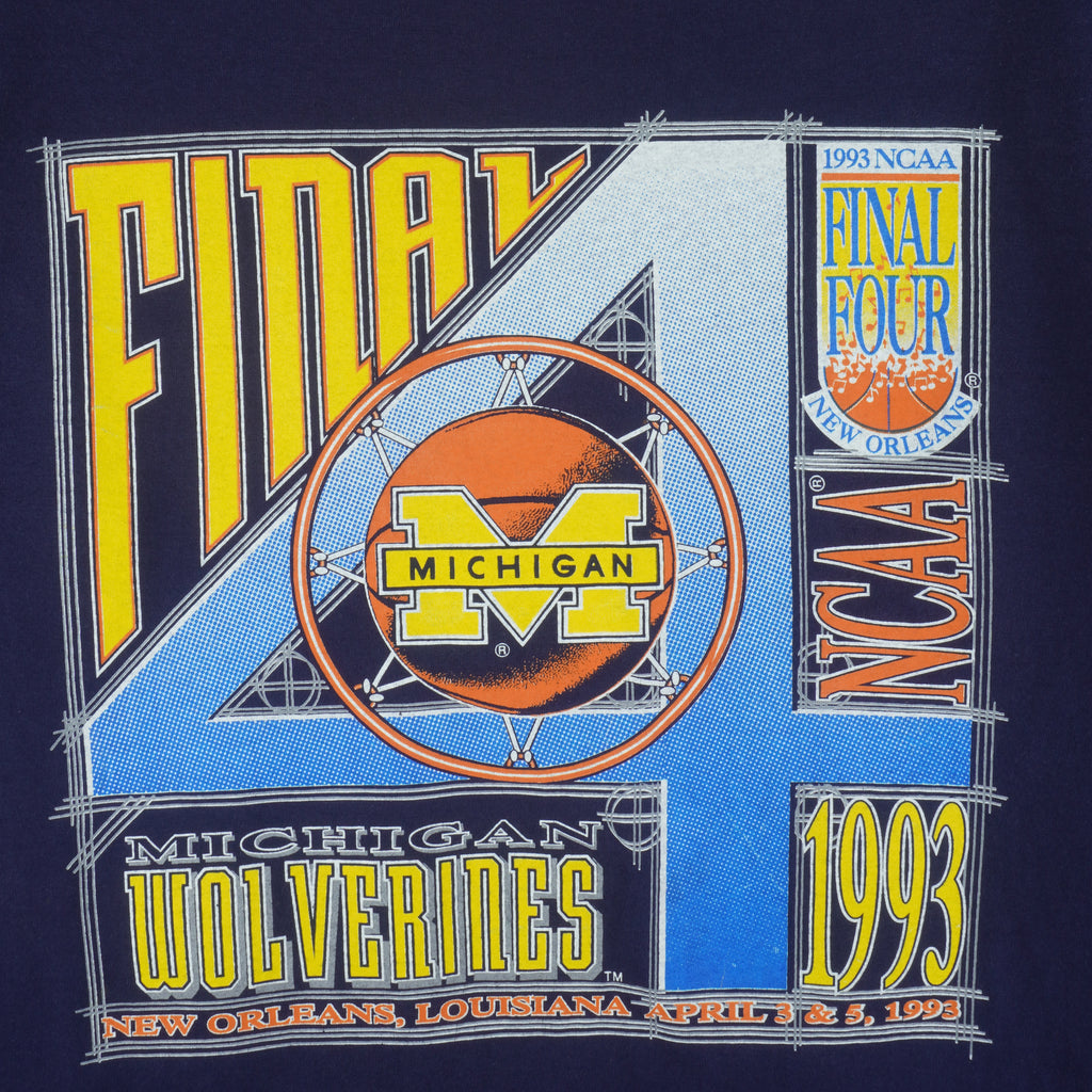 NCAA (Competitor) - Michigan Wolverines Basketball Final Four T-Shirt 1993 Large Vintage Retro Basketball