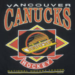 NHL (Waves) - Vancouver Canucks Single Stitch T-Shirt 1994 Medium Vintage Retro Hockey
