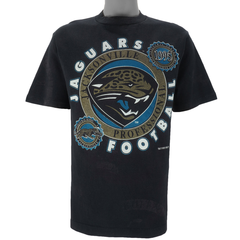 NFL (Logo 7) - Jacksonville Jaguars Football T-Shirt 1995 Large