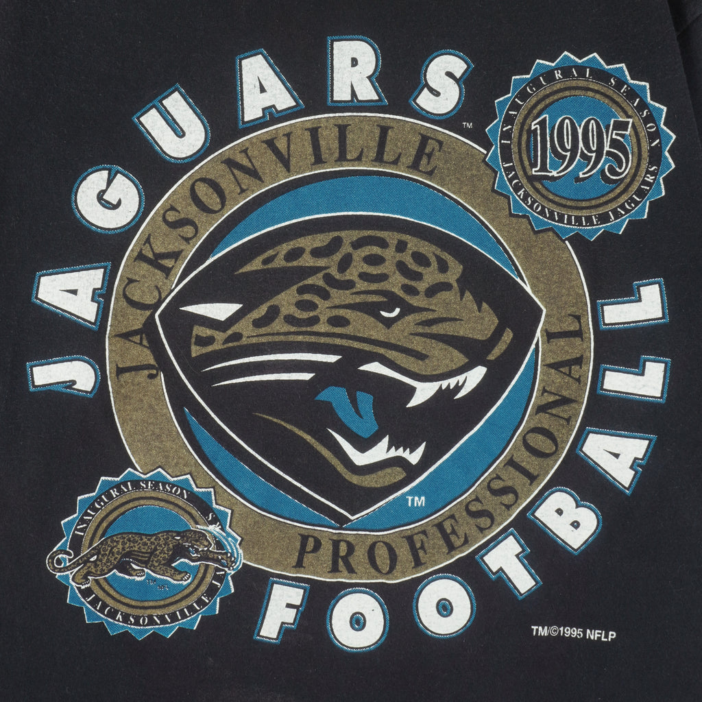 NFL (Logo 7) - Jacksonville Jaguars Football T-Shirt 1995 Large