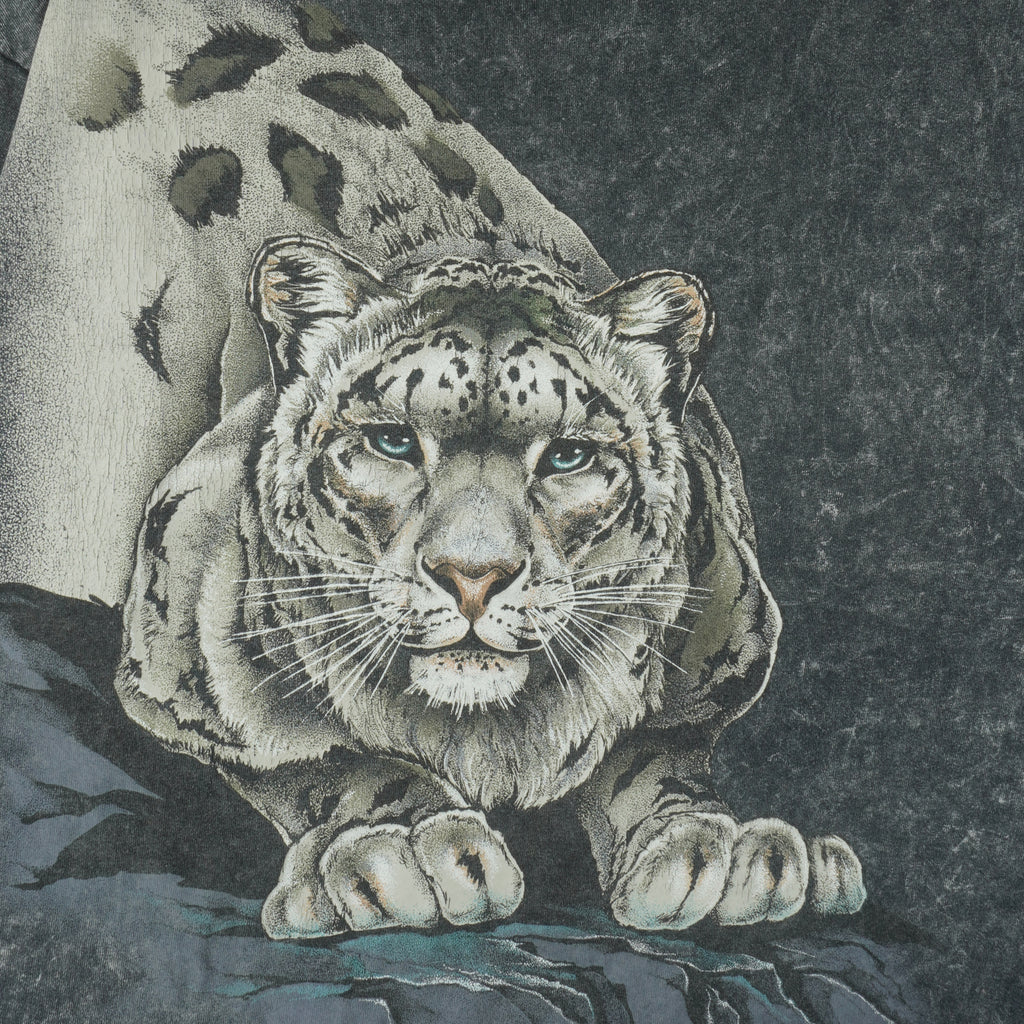 Vintage (Harlequin) - Snow Leopard Knoxville Zoo All Over Print T-Shirt 1990s XX-Large