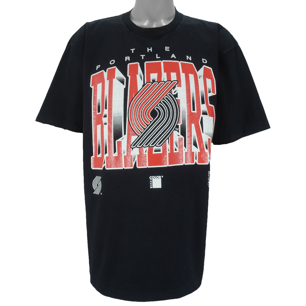 NBA (Carl Banks) - Portland Trail Blazers Single Stitch T-Shirt 1990s XX-Large Vintage Retro Basketball