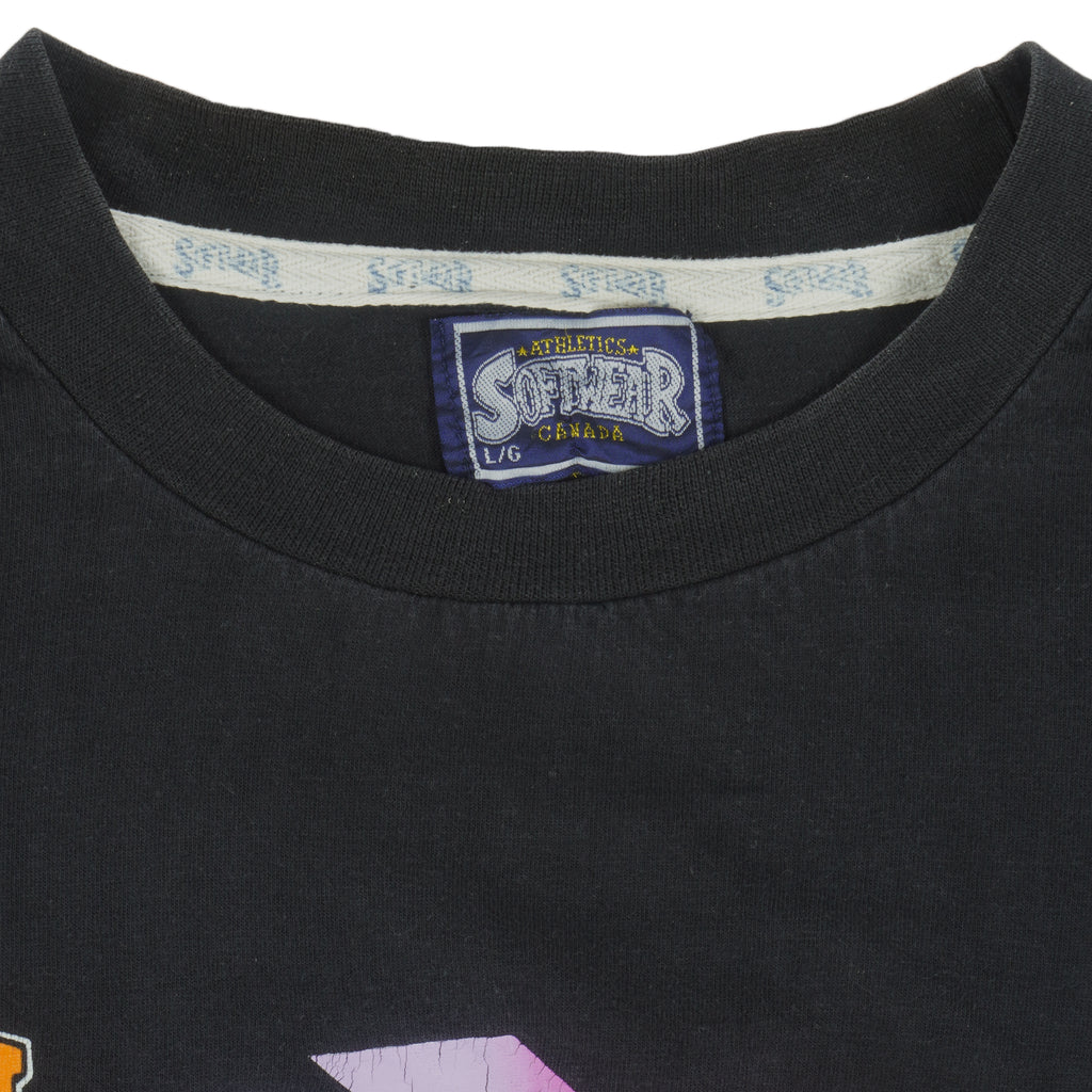 NHL (Softwear) - Calgary Flames Single Stitch T-Shirt 1991 Large Vintage Retro Hockey