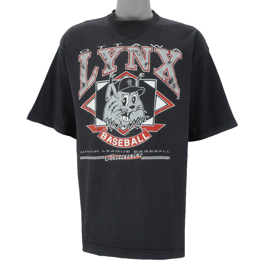 Vintage - Ottawa Lynx Baseball Single Stitch T-Shirt 1990s Large Vintage Retro Baseball
