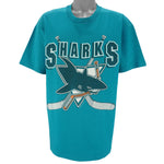 NHL (Team Rated) - San Jose Sharks Big Logo T-Shirt 1992 X-Large