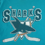 NHL (Team Rated) - San Jose Sharks Big Logo T-Shirt 1992 X-Large