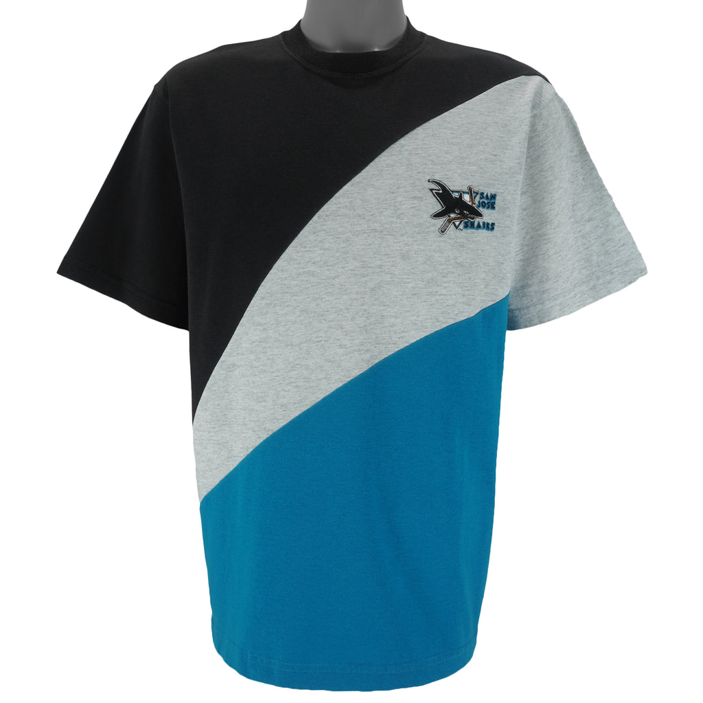 NHL (Hummer) - San Jose Sharks Big Logo T-Shirt 1990s Medium Vintage Retro Hockey