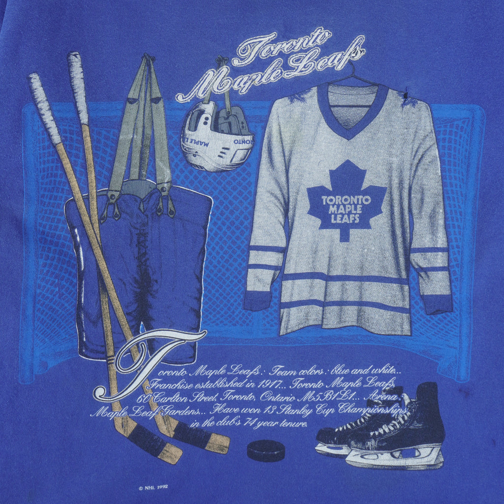 NHL (Nutmeg CCM) - Toronto Maple Leafs Locker Room T-Shirt 1992 Medium Vintage Retro Hockey