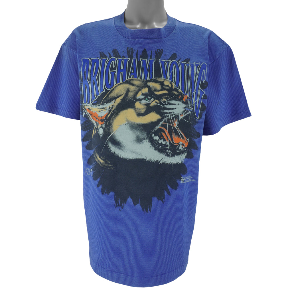 NCAA - Brigham Young University Cougars T-Shirt 1990s X-Large Vintage Retro Football