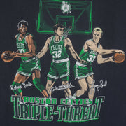 NBA (Nutmeg) - Boston Celtics Triple-Threat Larry Bird McHale Parish T-Shirt 1990s Large Vintage Retro Basketball