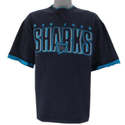 NHL (Salem) - San Jose Sharks Roll Em Ups T-Shirt 1990s X-Large Vintage Retro Hockey