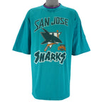 NHL (Soft Wear) - San Jose Sharks Underlayer Single Stitch T-Shirt 1992 X-Large Vintage Retro Hockey