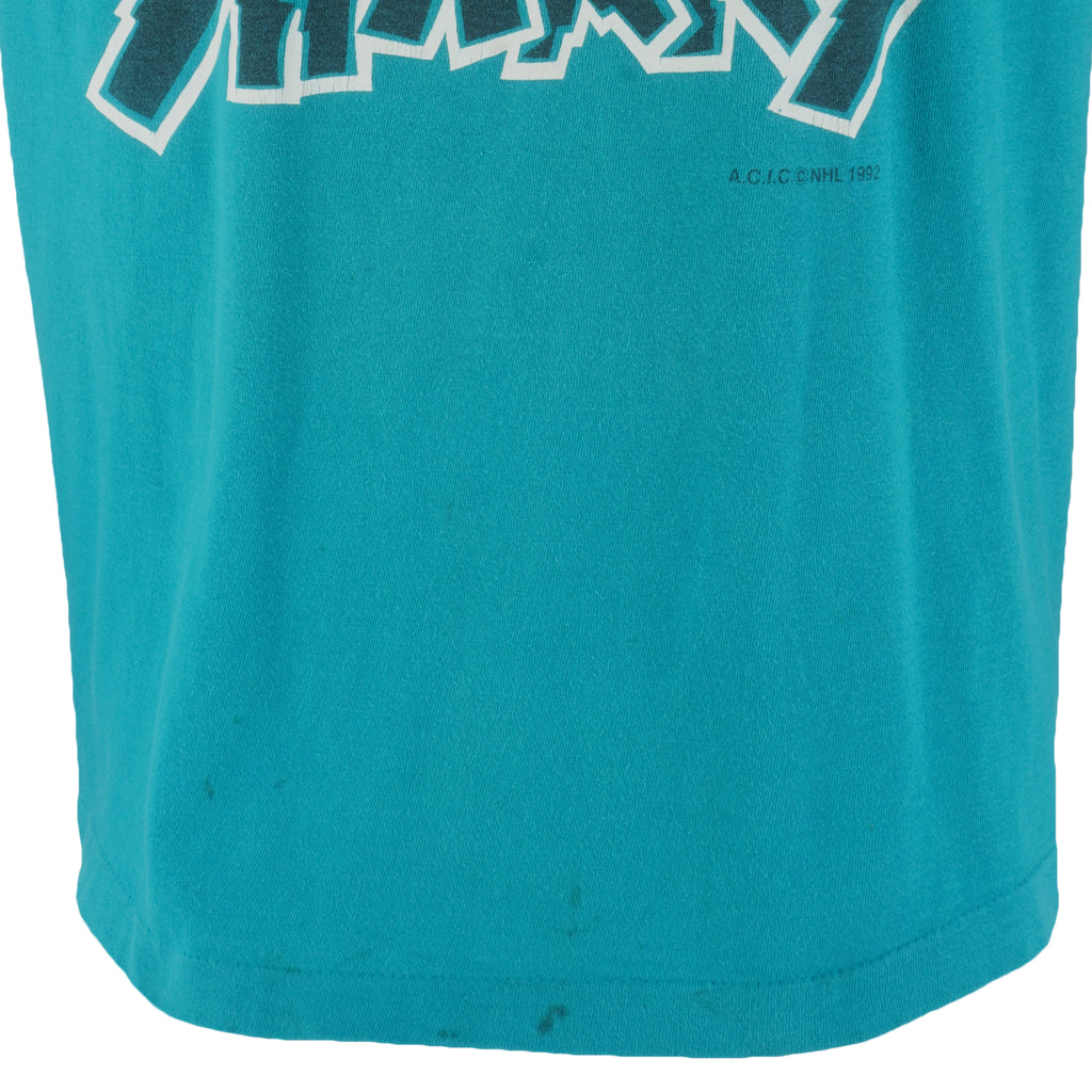 NHL (Soft Wear) - San Jose Sharks Underlayer Single Stitch T-Shirt 1992 X-Large Vintage Retro Hockey