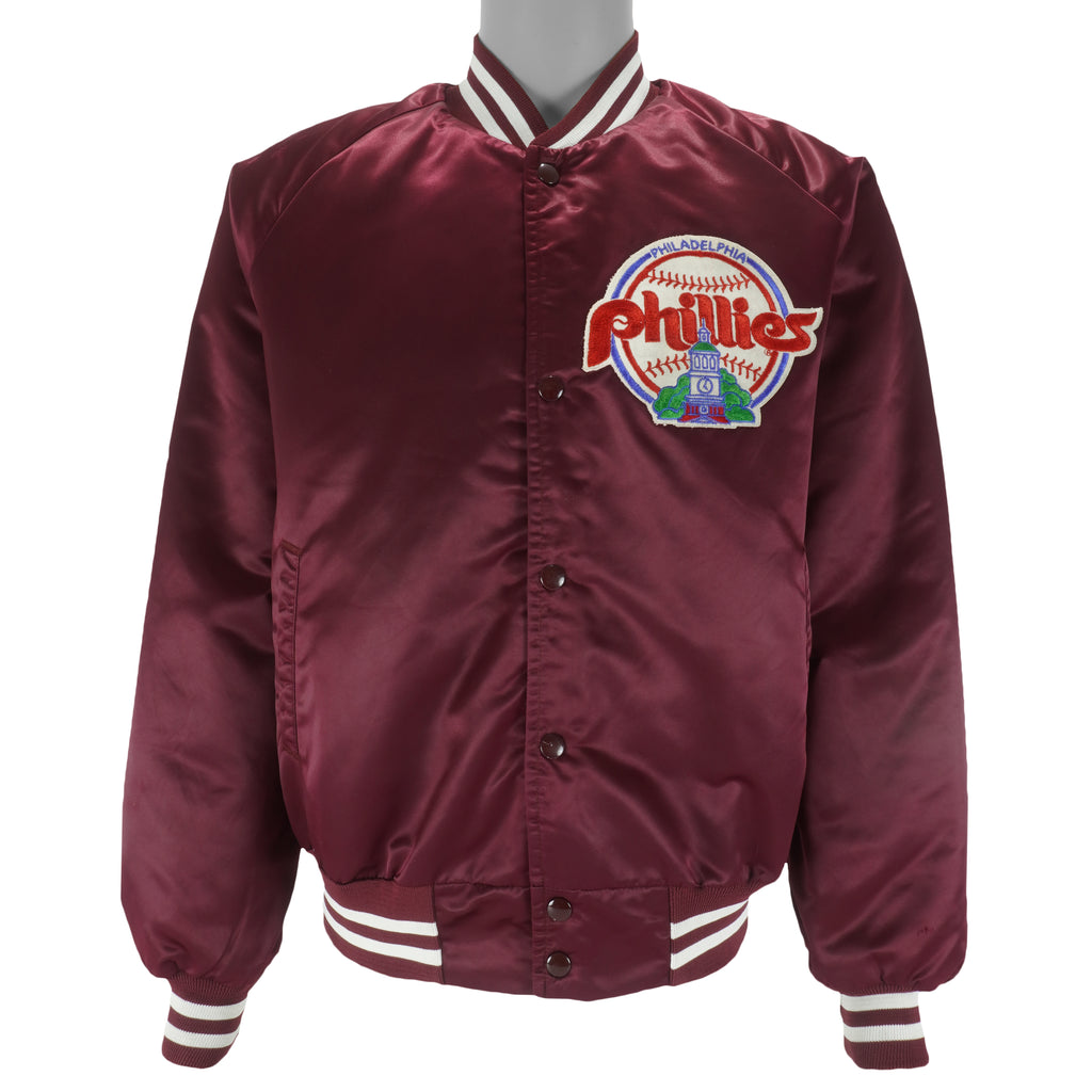 MLB (Locker Line) - Philadelphia Phillies Satin Jacket 1990s Medium Vintage Retro Baseball