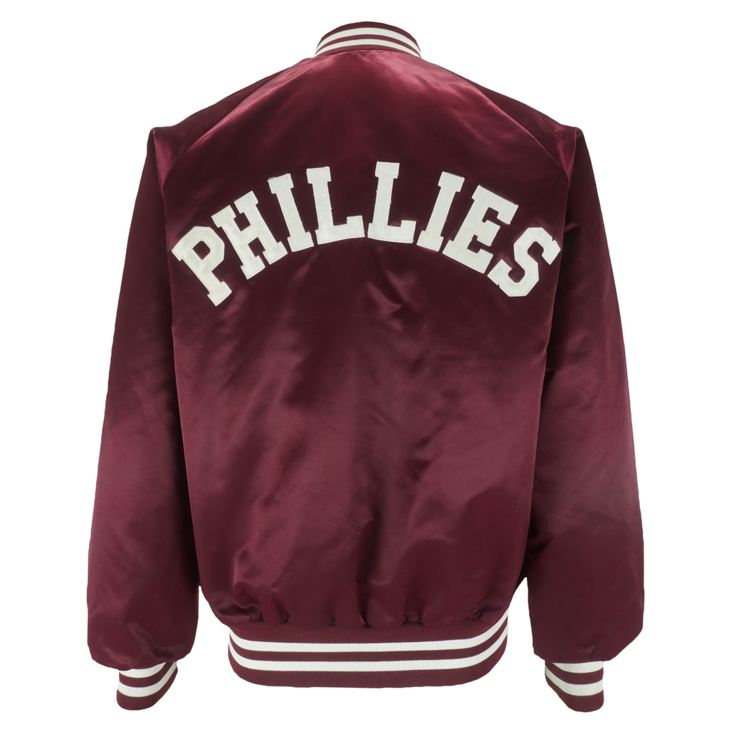 MLB (Locker Line) - Philadelphia Phillies Satin Jacket 1990s Medium Vintage Retro Baseball