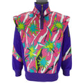 Descente - Blue White And Pink Flashy Bomber Ski Jacket 1990s Medium Vintage Retro