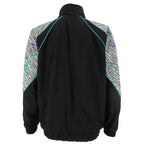 Reebok - Black & White Graphics Zip-Up Windbreaker 1990s Large Vintage Retro