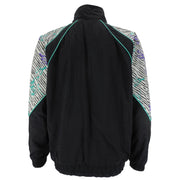 Reebok - Black & White Graphics Zip-Up Windbreaker 1990s Large Vintage Retro