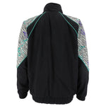 Reebok - Black & White Graphics Zip-Up Windbreaker 1990s Large Vintage Retro