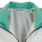 Reebok - Black & White Graphics Zip-Up Windbreaker 1990s Large Vintage Retro