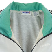 Reebok - Black & White Graphics Zip-Up Windbreaker 1990s Large Vintage Retro