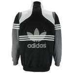 Adidas - Black And White Big Spell-Out Track Jacket 1990s Medium Vintage Retro