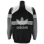 Adidas - Black And White Big Spell-Out Track Jacket 1990s Medium
