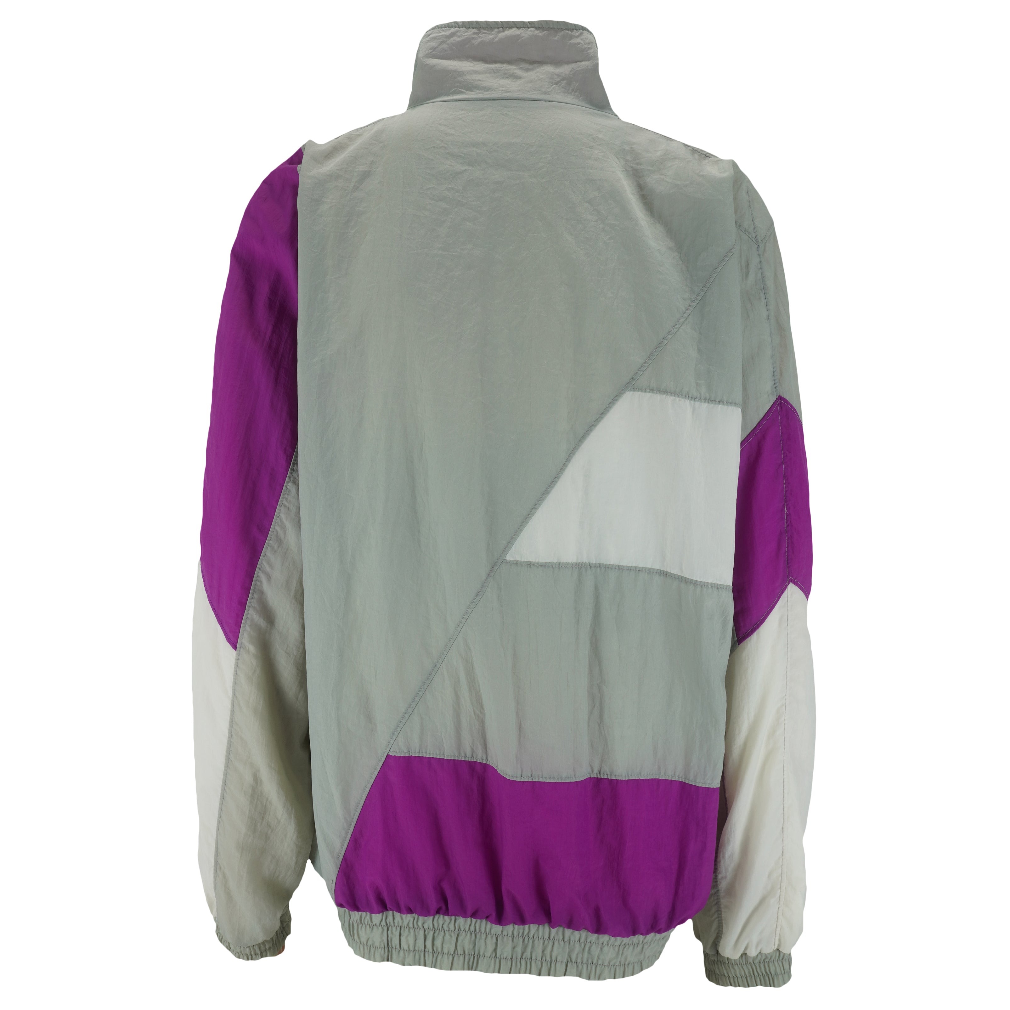 Puma - Grey & Pink Colorblock Windbreaker 1990s X-Large Vintage Retro