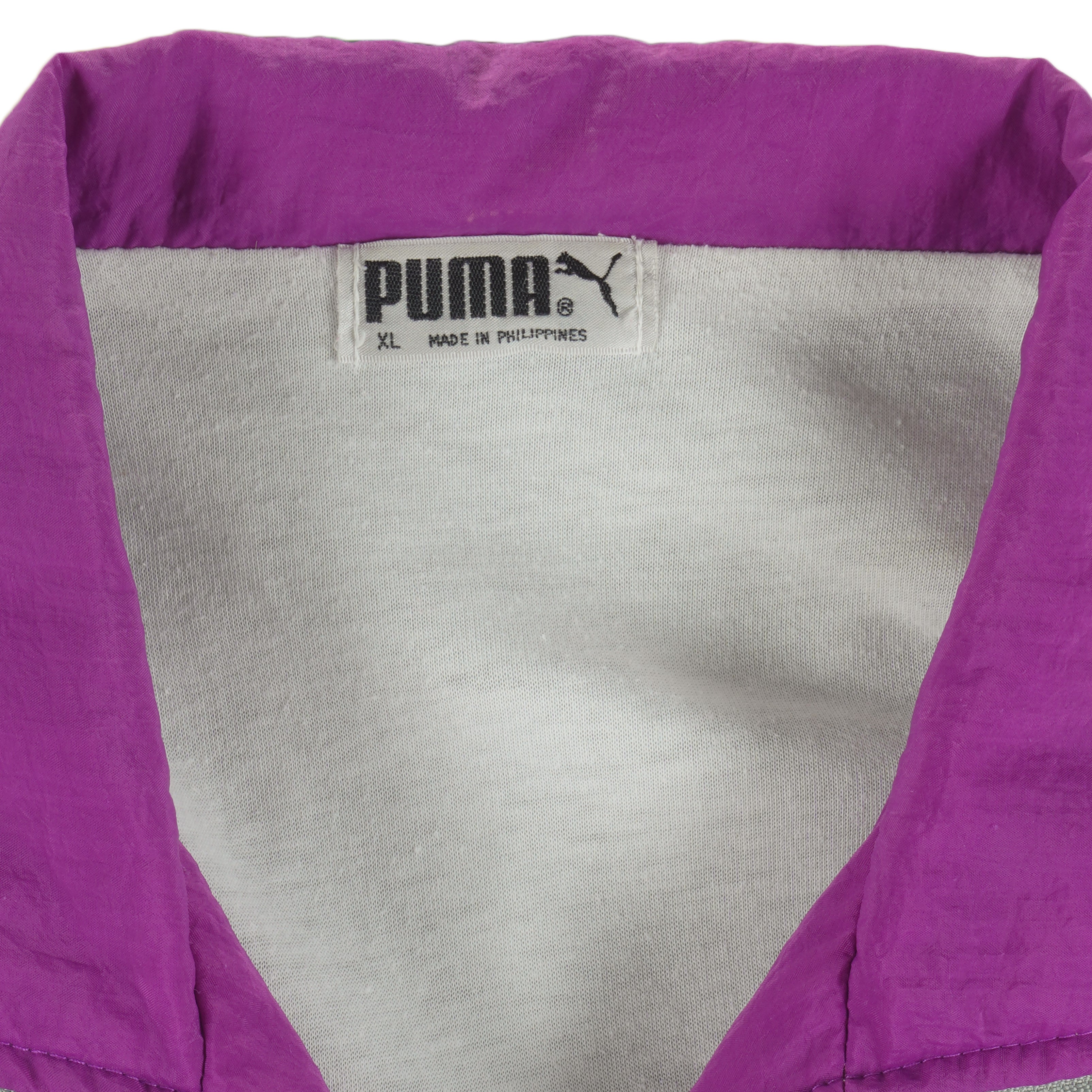 Puma - Grey & Pink Colorblock Windbreaker 1990s X-Large Vintage Retro