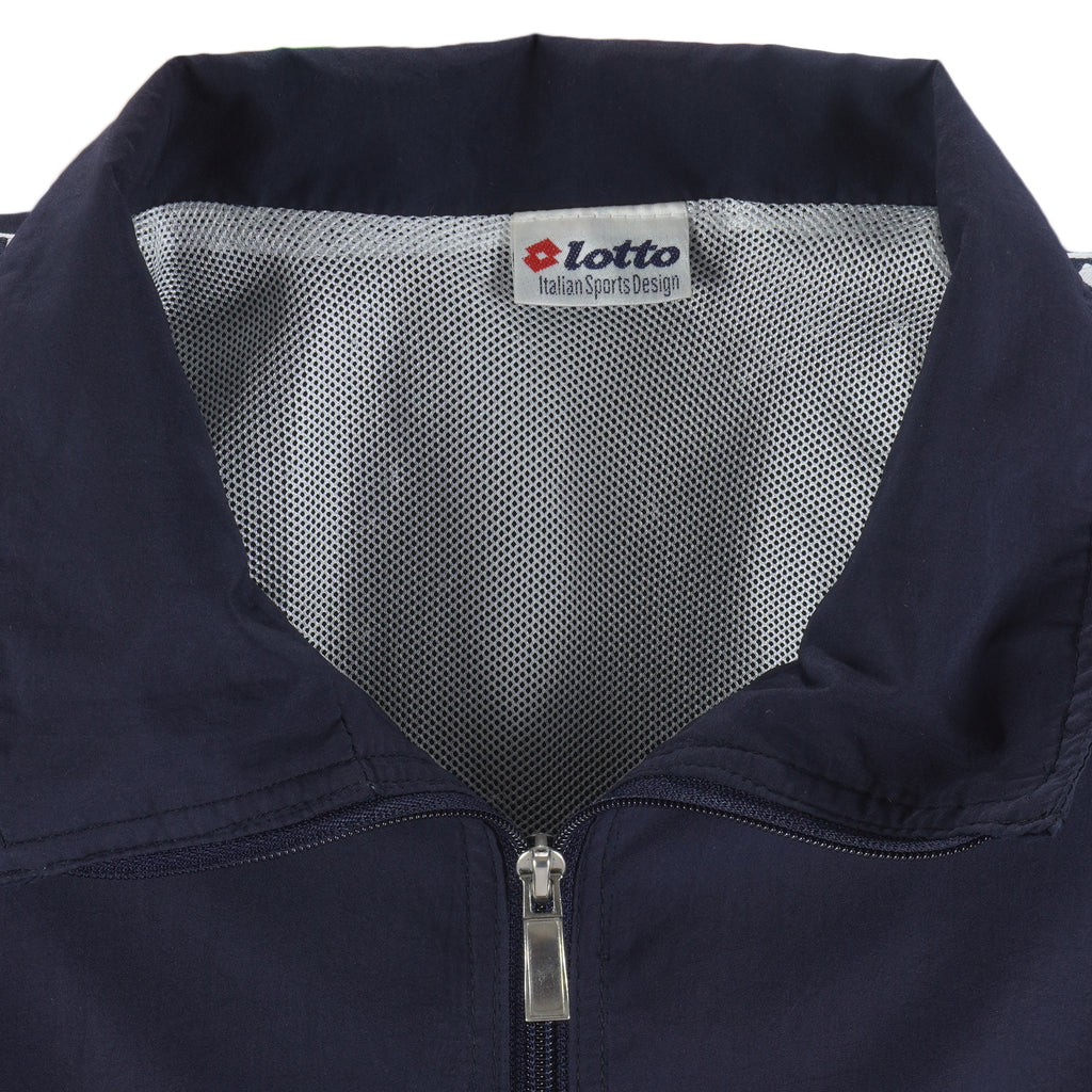 Lotto - Blue Taped-Logo Jacket 1990s Large Vintage Retro