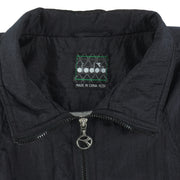 Diadora - Black & White Taped-Logo Jacket 1990s X-Large Vintage Retro