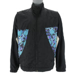 Reebok - Black & Blue Graphic Zip-Up Windbreaker 1990s Large